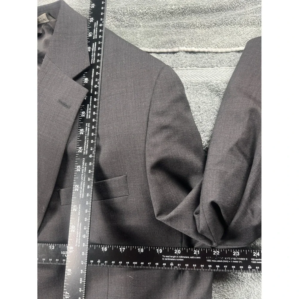 Mens Charcoal Gray Wool‎ Blend Blazer Suit Jacket Size 42 Long